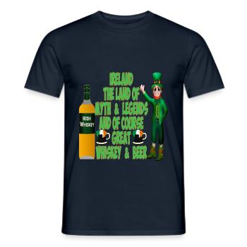 Irlande Le pays des légendes mythe Whiskey & Bière - T-shirt homme - marine - Devant - AI Model Male 178 light (178cm)