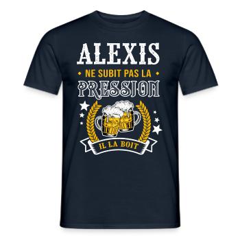 Alexis bière Alexis cadeau alexis fêtes - T-shirt homme - marine - Devant - AI Model Male 178 light (178cm)