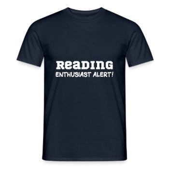 Reading enthusiast alert! - Männer T-Shirt - Navy - Vorne - AI Model Male 178 light (178cm)