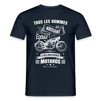MEILLEUR MOTARD - T-shirt homme - marine - Devant - AI Model Male 178 light (178cm)