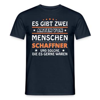 Schaffner Geschenk - zwei Arten von... Design - Männer T-Shirt - Navy - Vorne - AI Model Male 178 light (178cm)