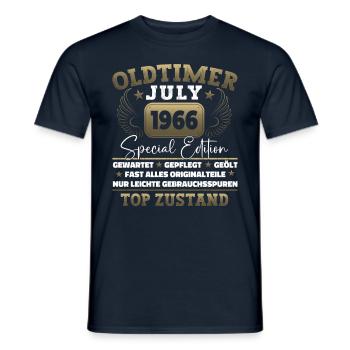 Oldtimer Juli 1966 56. Geburtstag Geschenk Herren - Männer T-Shirt - Navy - Vorne - AI Model Male 178 light (178cm)
