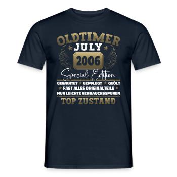 Oldtimer Juli 2006 16. Geburtstag Geschenk Herren - Männer T-Shirt - Navy - Vorne - AI Model Male 178 light (178cm)