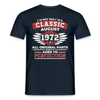 Born in 1972 Classic Birthday Gift August - Men's T-Shirt - navy - Front - AI Model Male 178 light (178cm)