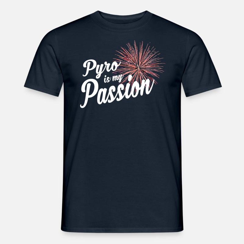 Pyrotechnics Fireworks New Years Pyro Passion - Men's T-Shirt - navy