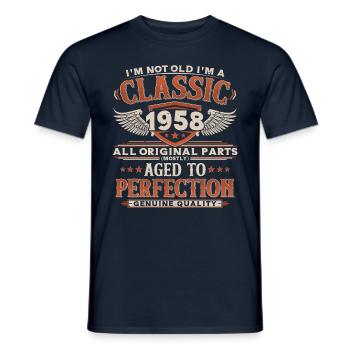 1958 Vintage Vintage Cadeau d’Anniversaire Rétro - T-shirt homme - marine - Devant - AI Model Male 178 light (178cm)