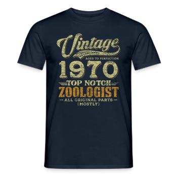 Vintage 1970 Top Notch Zoologist - Männer T-Shirt - Navy - Vorne - AI Model Male 178 light (178cm)