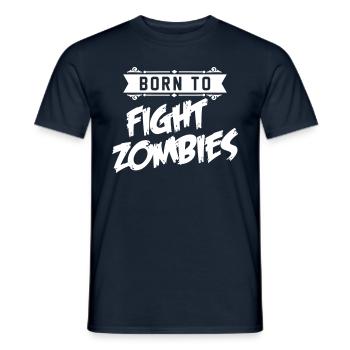 Born to fight Zombies - Halloween - baby Kostüm - Männer T-Shirt - Navy - Vorne - AI Model Male 178 light (178cm)