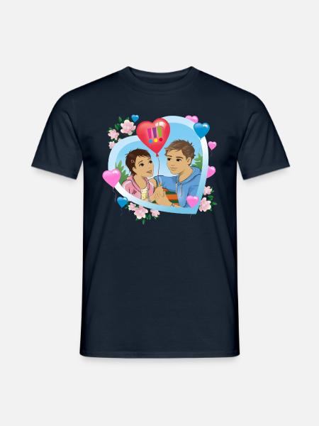 Die Drei !!! Luftballon Küsse - Männer T-Shirt - Navy