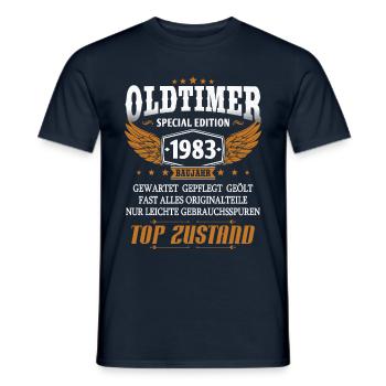 Oldtimer Baujahr 1983 geboren Geburtstag Spruch - Männer T-Shirt - Navy - Vorne - AI Model Male 178 light (178cm)