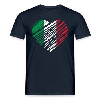 Italien Herz - Männer T-Shirt - Navy - Vorne - AI Model Male 178 light (178cm)