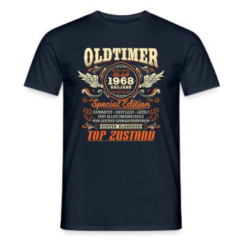 Oldtimer Baujahr 1968 Jahrgang Geburtstag Geschenk - Männer T-Shirt - Navy - Vorne - AI Model Male 178 light (178cm)