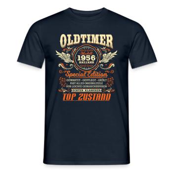 Oldtimer Baujahr 1956 Jahrgang Geburtstag Geschenk - Männer T-Shirt - Navy - Vorne - AI Model Male 178 light (178cm)
