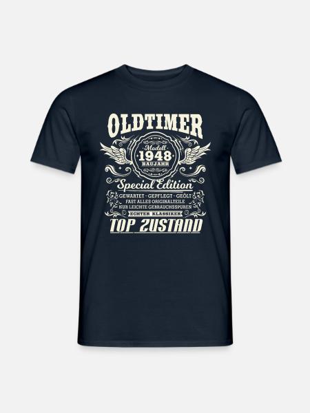 Oldtimer Baujahr 1948 Jahrgang Geburtstag Geschenk - Männer T-Shirt - Navy