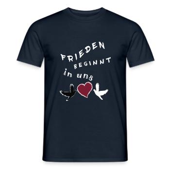 Frieden beginnt in uns - Männer T-Shirt - Navy - Vorne - AI Model Male 178 light (178cm)