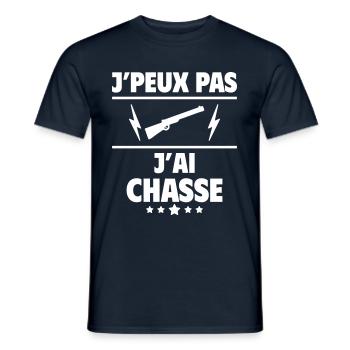 J'peux pas j'ai chasse, chasseur, chasseuse, noël - T-shirt homme - marine - Devant - AI Model Male 178 light (178cm)