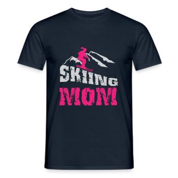 Skiing Maman Maman Ski Ski Hiver Ski - T-shirt homme - marine - Devant - AI Model Male 178 light (178cm)