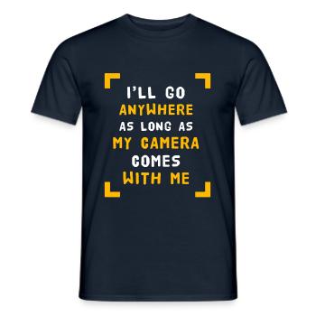 Photographe caméra photo caméra cadeau de caméra - T-shirt homme - marine - Devant - AI Model Male 178 light (178cm)