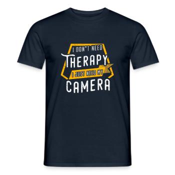 i dont need therapy cameraFotograph Geschenk Fotog - Männer T-Shirt - Navy - Vorne - AI Model Male 178 light (178cm)