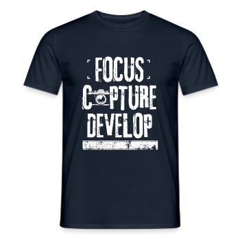 Photographe photographie cadeau caméra camera - T-shirt homme - marine - Devant - AI Model Male 178 light (178cm)