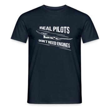 Segelflieger Flugzeug Geschenk Pilot Segelflug - Männer T-Shirt - Navy - Vorne - AI Model Male 178 light (178cm)