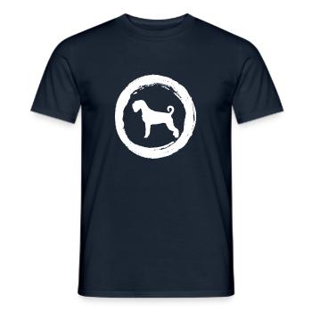 Chien moustache géante Giant Schnauzer Dog - T-shirt homme - marine - Devant - AI Model Male 178 light (178cm)