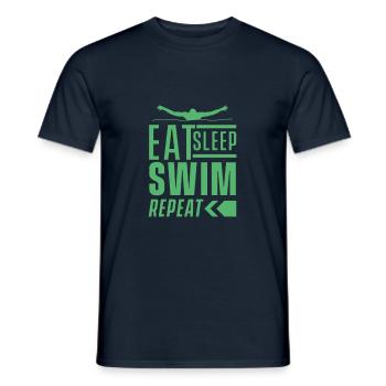 Schwimmen Schwimmer Swimmer Swim Swimming - Men's T-Shirt - navy - Front - AI Model Male 178 light (178cm)