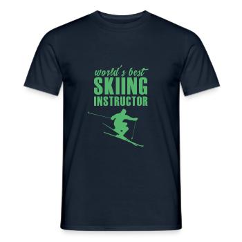Moniteur de ski Ski Club Ski Instructor Moniteur de ski Ski - T-shirt homme - marine - Devant - AI Model Male 178 light (178cm)