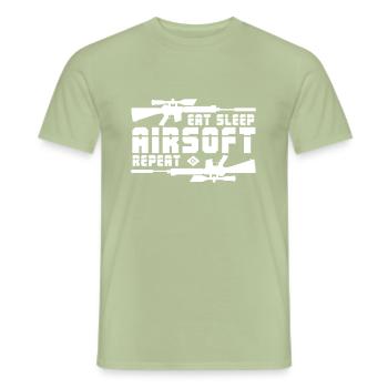 Airsoft Match - Men's T-Shirt - sage - Front - AI Model Male 178 light (178cm)
