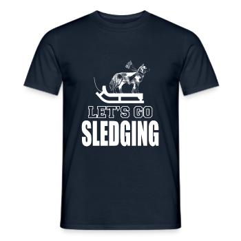 Toboggan Winter Wooden Sled Toboggan Sledding - Men's T-Shirt - navy - Front - AI Model Male 178 light (178cm)