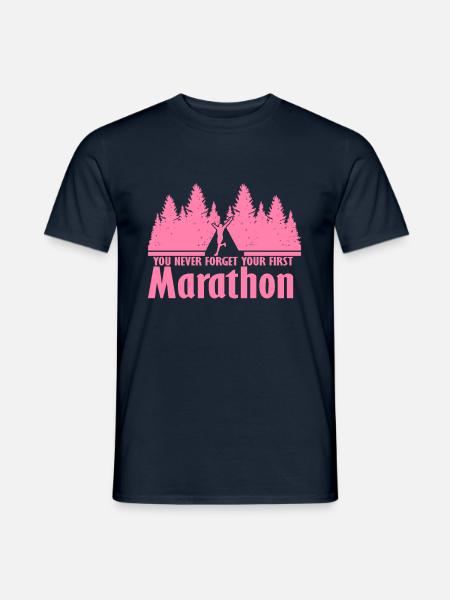Marathonläuferin Marathon Joggen Marathons Laufen - Männer T-Shirt - Navy