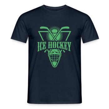 Ice Hockey Goalie - Men's T-Shirt - navy - Front - AI Model Male 178 light (178cm)