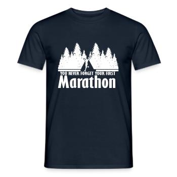 Marathon - Männer T-Shirt - Navy - Vorne - AI Model Male 178 light (178cm)