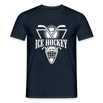 Equipo de hockey sobre hielo Jugadores de hockey sobre hielo Puck - Camiseta hombre - azul marino - delante - AI Model Male 178 light (178cm)
