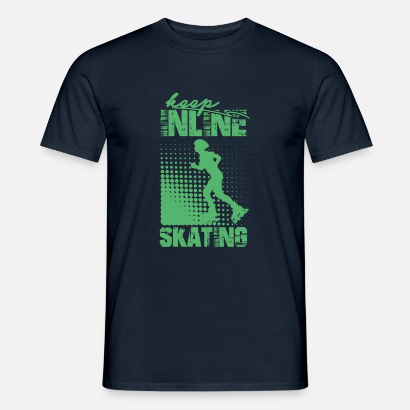 Sk8 Inline Skate Inliner Inline Skating Rollschuhe - Männer T-Shirt - Navy