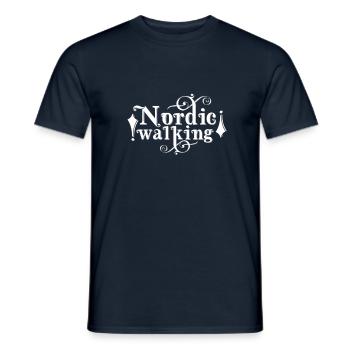 Marcher Walker Randonnée Marche Nordic Walking - T-shirt homme - marine - Devant - AI Model Male 178 light (178cm)