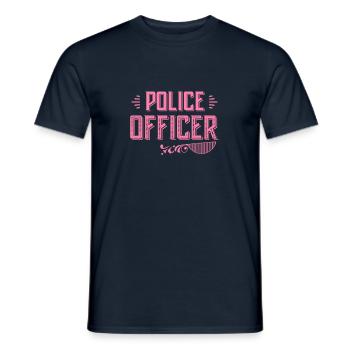 Officier de police - T-shirt homme - marine - Devant - AI Model Male 178 light (178cm)