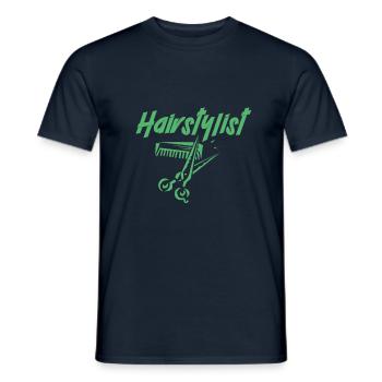 Salon de coiffure Coiffeur coiffeur coiffeur coiffeur - T-shirt homme - marine - Devant - AI Model Male 178 light (178cm)
