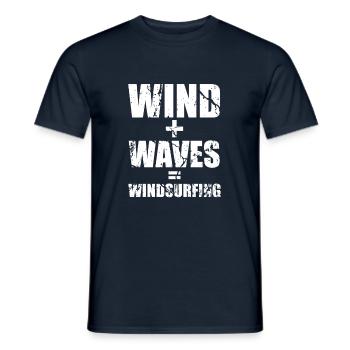 Windsurfen - Männer T-Shirt - Navy - Vorne - AI Model Male 178 light (178cm)