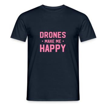Drone - T-shirt homme - marine - Devant - AI Model Male 178 light (178cm)