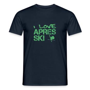 Après-ski dictée après la fête après le ski - T-shirt homme - marine - Devant - AI Model Male 178 light (178cm)
