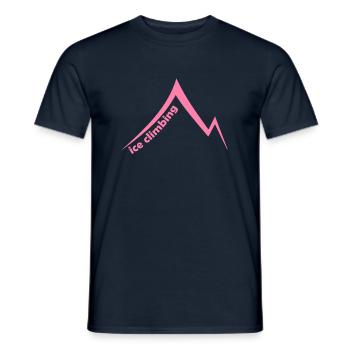 Piolet glace escalade sur glace grimpeur montagne de mur de glace - T-shirt homme - marine - Devant - AI Model Male 178 light (178cm)