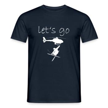 Skier Helicopter Skiing Heli Ski Skier - Men's T-Shirt - navy - Front - AI Model Male 178 light (178cm)