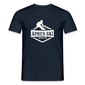 Fête Ski vacances Apres Ski Professeur ski moniteur skier - T-shirt homme - marine - Devant - AI Model Male 178 light (178cm)