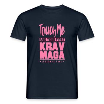 Martial Arts defense Krav Maga fighter mom - Men's T-Shirt - navy - Front - AI Model Male 178 light (178cm)