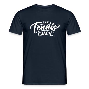 Instructeur de tennis Entraîneur Instructeur de tennis Instructeur - T-shirt homme - marine - Devant - AI Model Male 178 light (178cm)