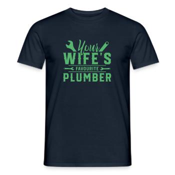 Plumber plumbing plumber plumbing team - Men's T-Shirt - navy - Front - AI Model Male 178 light (178cm)