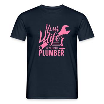 Plombier équipe plomberie plombier plombier - T-shirt homme - marine - Devant - AI Model Male 178 light (178cm)