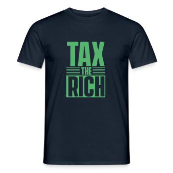 Taxer les riches - T-shirt homme - marine - Devant - AI Model Male 178 light (178cm)