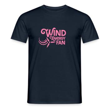 Power windmill wind energy wind wheel wind power - Men's T-Shirt - navy - Front - AI Model Male 178 light (178cm)
